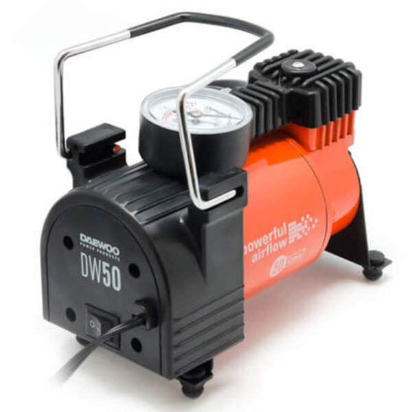 Daewoo DW50 – Автомобилски мини компресор 12V, 50 l/min, 7.5 bar