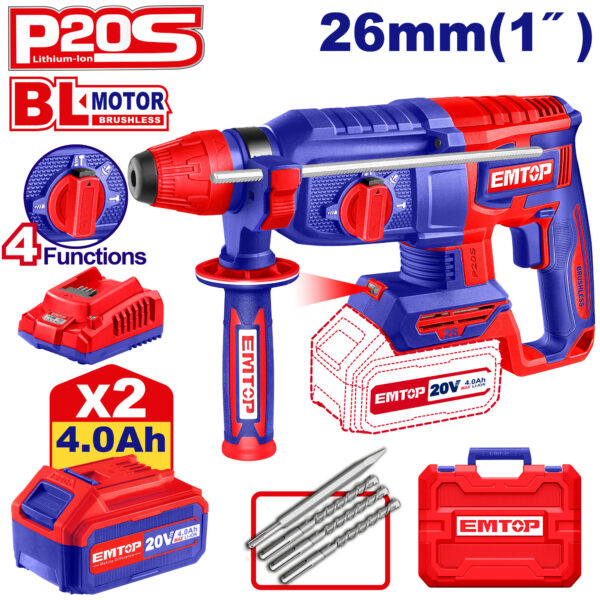 Батериска ударна дупчалка ELRH202682 Emtop