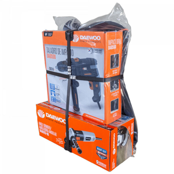 Комплет DAAG115-90 – аголна брусалка 115mm 900W + ударна бормашина 500W + ПОДАРОК: торба DAEWOO (22x40x30 cm)