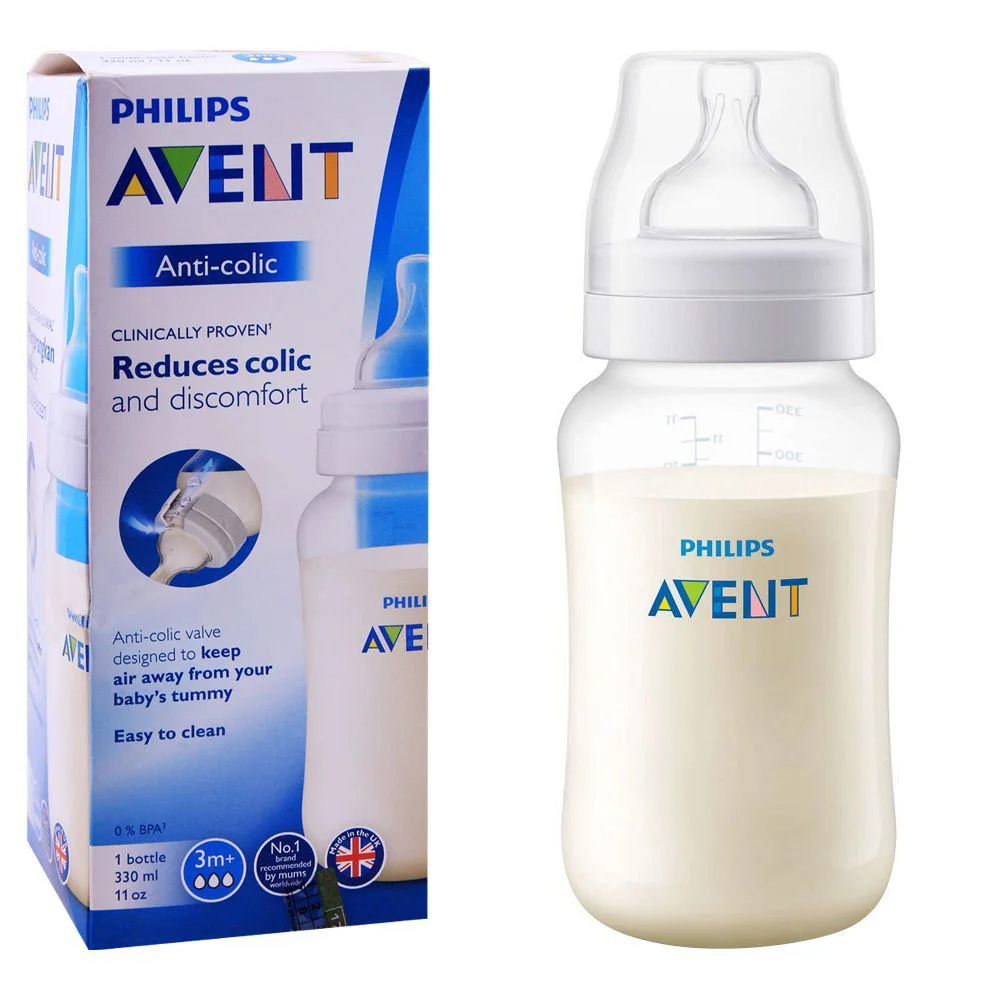 0-3.jpg AVENT Anti-colic Пластично шише (3+ месеци), 330 мл - Image 1