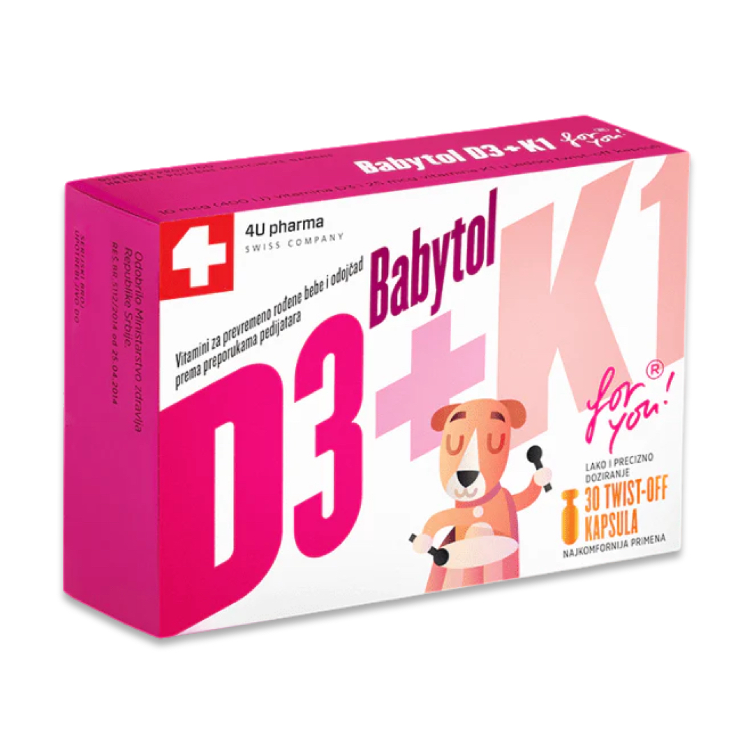 4u-pharma-babytol-d3-k1-twist-off-kapsuli-30-kapsuli-1 Babуtol Д3 + К1, 30 капсули - Image 1