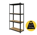 МЕТАЛЕН РАФТ MAX BG3511400 180Х90Х40 4X175KG МЕТАЛ/МЕДИЈАПАН  ЦРН