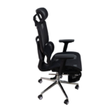 Менаџерски стол Ergonic – црн (со потпирач за нозе и механизам за релаксација)