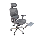 Менаџерски стол Ergonic – сив (со потпирач за нозе и механизам за релаксација) - Image 3