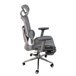 Менаџерски стол Ergonic – сив (со потпирач за нозе и механизам за релаксација) - Image 4