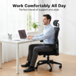 Работен стол Explore – црн (ергономски, мрежа, подеслив лумбален држач) - Image 8