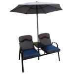 VERANO Двоен lounge сет со чадор 1.8 m и централен сточe/полица TX-K006 - Image 2