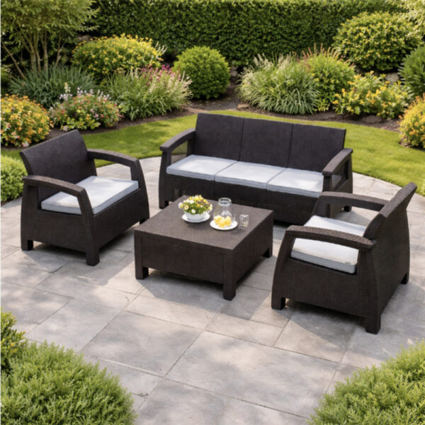 VERANO Гарнитура за двор (Outdoor Sofa Set) TX-T020 – PP пластика + клуб маса