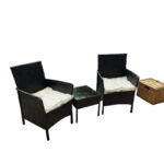 VERANO Компактен сет со 2 столчиња и маса со стаклена плоча - Image 3