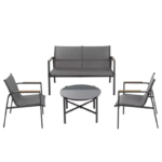 VERANO Lounge сет TX-F005A – 2 столици + двосед + кружна маса (Ф65×40 cm) - Image 5