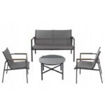 VERANO Lounge сет TX-F005A – 2 столици + двосед + кружна маса (Ф65×40 cm) - Image 3