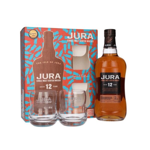 Jura 12Y Single Malt 40% 0.7 lit+2 glasses