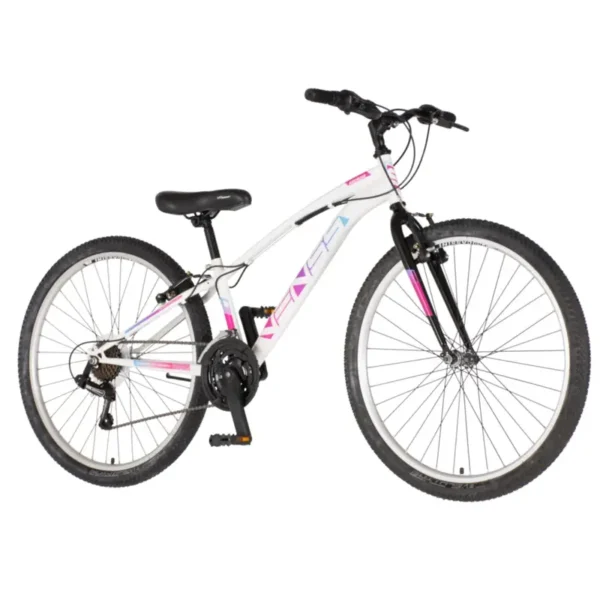 Venssini Arcadia 26” – Женски планински велосипед (бело-розе, 18 брзини)