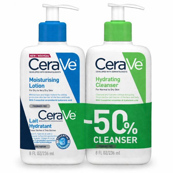 CeraVe Hydrating Cleanser +  CeraVe Moisturising Lotion