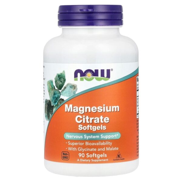 NOW MAGNESIUM CITRAT 400 MG SOFT CAPS. X 90