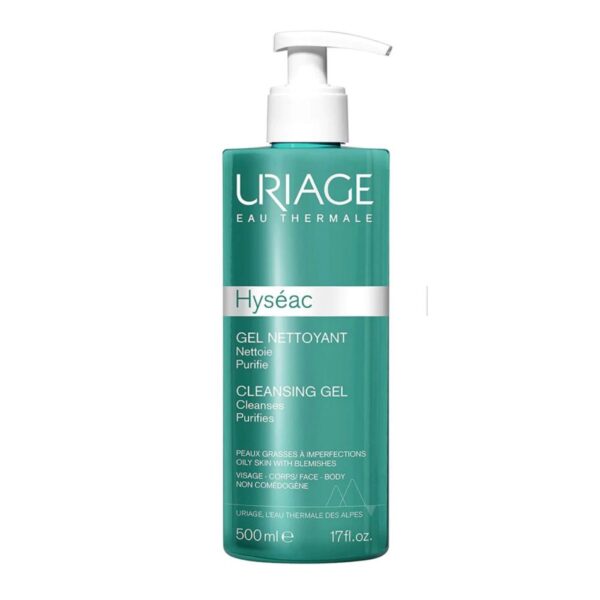 URIAGE HYSEAC GEL ZA MIENJE LICE BEZ SAPUN ZA MASNA KOZA SO DAMKI 500ML