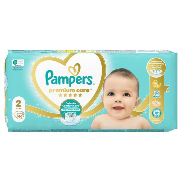 PEL.PAMPERS PREMIUM CARE 2- KA 4-8kg X 46peleni