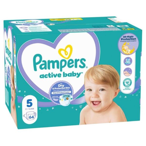 PEL.PAMPERS ACTIVE 5 GIANT X64
