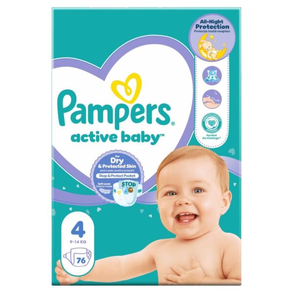 PEL.PAMPERS ACTIVE 4 GIANT X 76