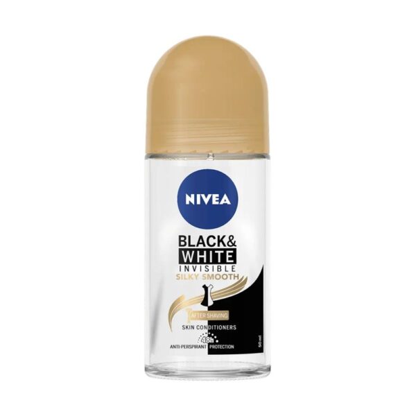 NIVEA 83784 B&W SILKY SMOOTH ROLLON 50ML