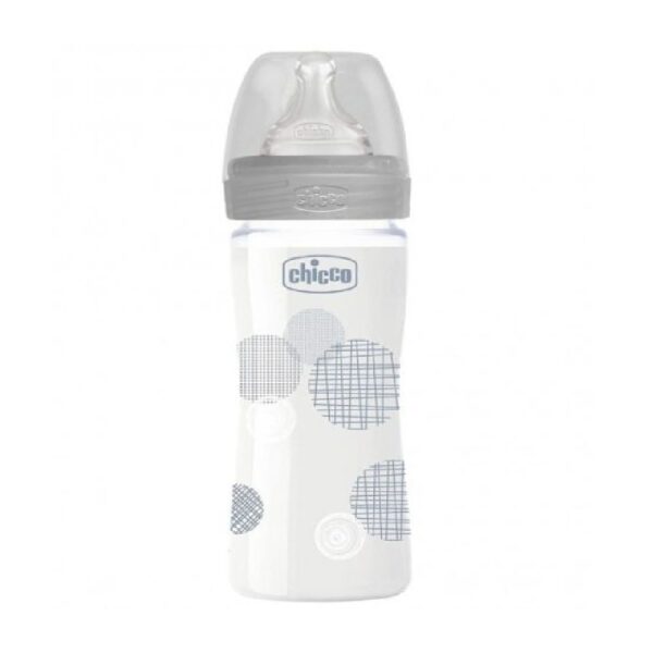 CHICCO SISE STAKLENO SIVO WELL-BEING 240 ML