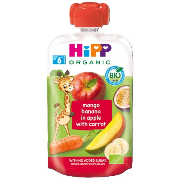 HIPP 42534 JABOLKO SO BANANA, MANGO I MORKOV